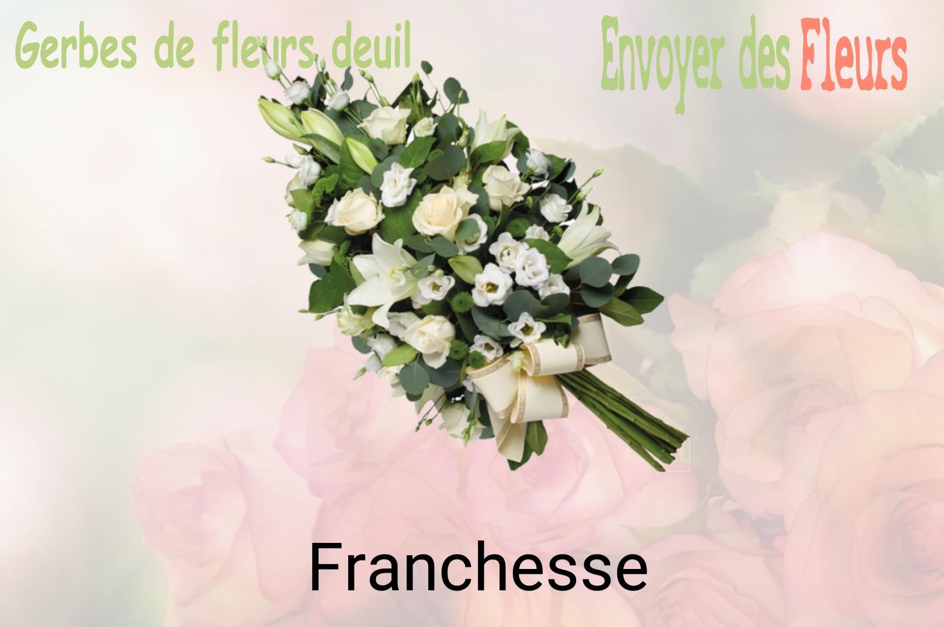 Gerbe de fleurs de deuil livrée à Franchesse